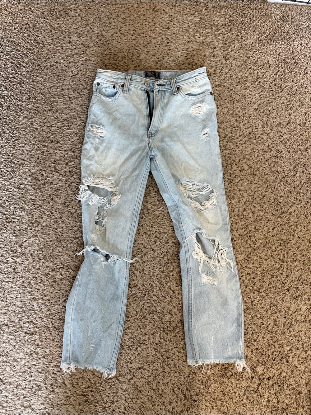 Abercrombie & Fitch Light Wash Annie High Rise Girlfriend Jeans